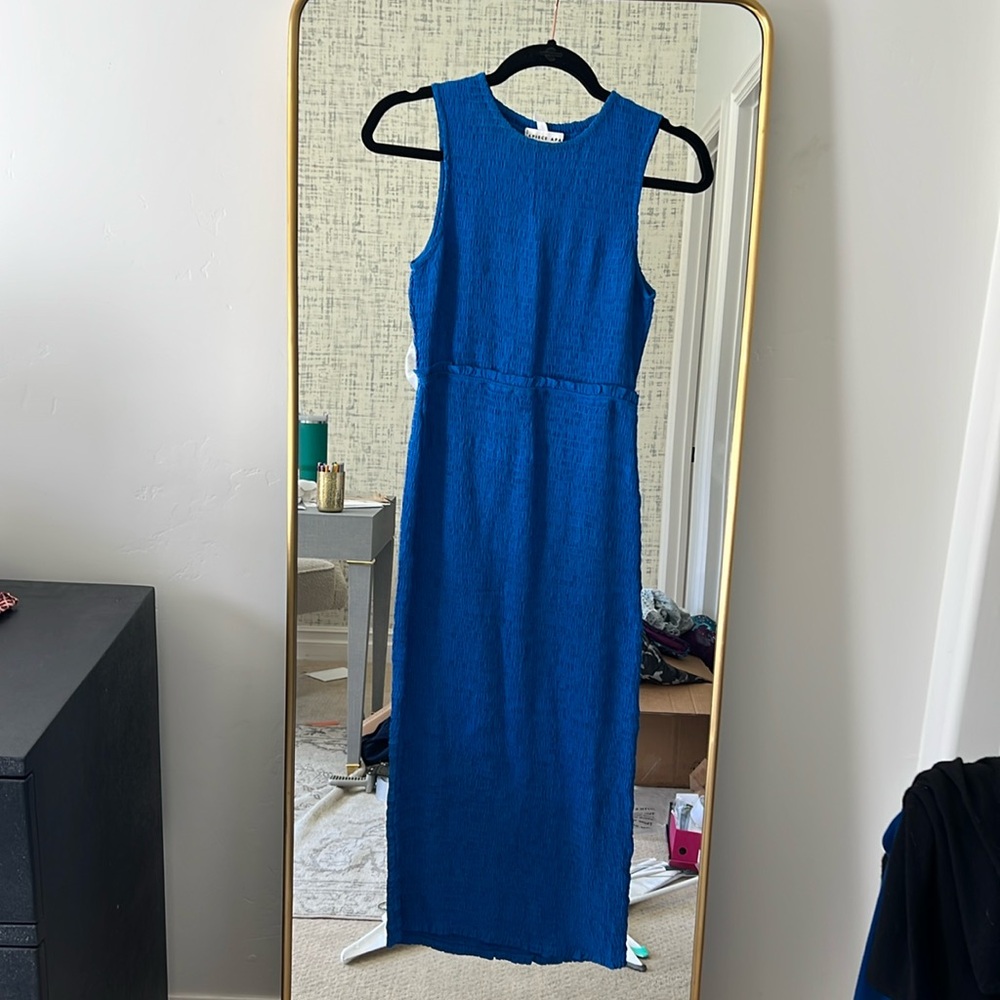 Apiece Apart blue smocked midi dress